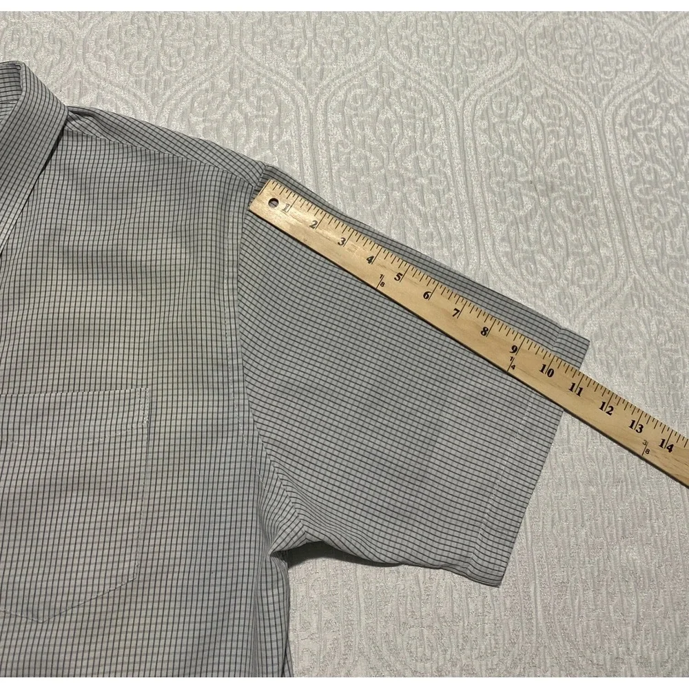 Croft & Barrow Mens Large‎ L Short Sleeve Button Down Shirt Gingham Pattern